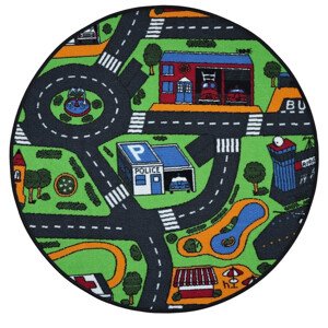 Dětský kusový koberec City life kruh - 250x250 (průměr) kruh cm Vopi koberce