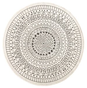 Kusový koberec Twin-Wendeteppiche 103101 creme schwarz kruh – na ven i na doma - 140x140 (průměr) kruh cm NORTHRUGS - Hanse Home koberce