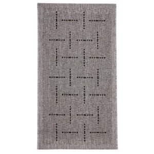 Kusový koberec FLOORLUX Silver/Black 20008 – na ven i na doma - 80x150 cm Devos koberce