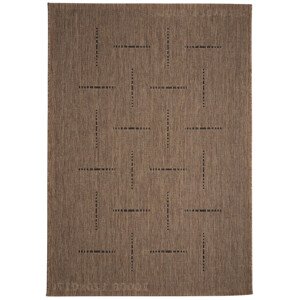 Kusový koberec FLOORLUX Coffee/Black 20008 – na ven i na doma - 80x150 cm Devos koberce