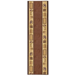 Protiskluzový běhoun na míru Zel 1004 Brown - šíře 67 cm Berfin Dywany
