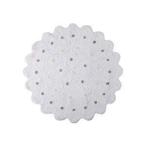 Přírodní koberec, ručně tkaný Little Biscuit White  - 140x140 kytka cm Lorena Canals koberce