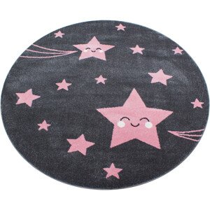 Dětský kusový koberec Kids 610 pink kruh - 120x120 (průměr) kruh cm Ayyildiz koberce