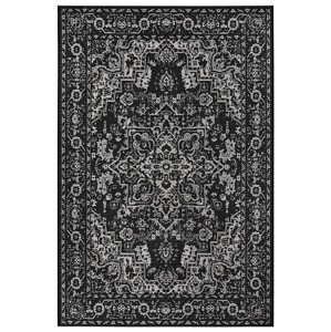 Kusový orientální koberec Mujkoberec Original Flatweave 104807 Black/Cream – na ven i na doma - 80x150 cm Mujkoberec Original
