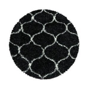 Kusový koberec Salsa Shaggy 3201 anthrazit kruh - 80x80 (průměr) kruh cm Ayyildiz koberce