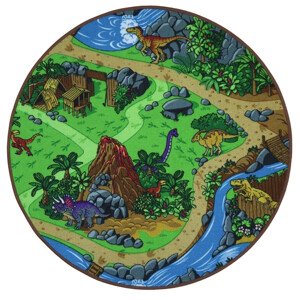 Dětský kusový koberec Dino kruh - 160x160 (průměr) kruh cm Vopi koberce
