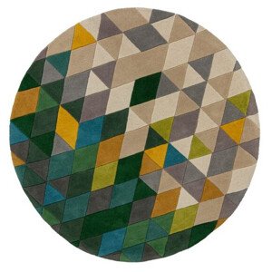 Ručně všívaný kusový koberec Illusion Prism Green/Multi kruh - 160x160 (průměr) kruh cm Flair Rugs koberce