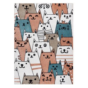 Dětský kusový koberec Fun Gatti Cats pink - 80x150 cm Dywany Łuszczów