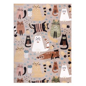 Dětský kusový koberec Fun Kittens Cats beige - 160x220 cm Dywany Łuszczów