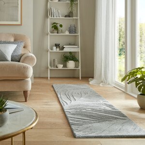 Kusový koberec Solace Lino Leaf Grey - 60x230 cm Flair Rugs koberce