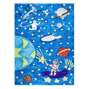 Dětský kusový koberec Bambino 2265 Rocket Space blue - 140x190 cm Dywany Łuszczów
