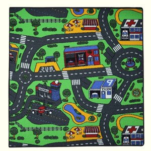 Dětský kusový koberec City life čtverec - 120x120 cm Vopi koberce