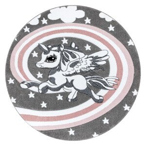 Dětský kusový koberec Petit Pony grey kruh - 120x120 (průměr) kruh cm Dywany Łuszczów