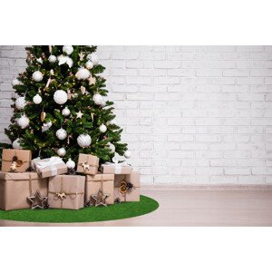 Vánoční kruhový koberec pod stromeček Sporting – na ven i na doma - 400x400 (průměr) kruh cm Mujkoberec Original