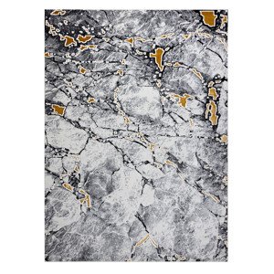 Kusový koberec Gloss 528A 58 3D mramor ivory/black - 80x150 cm Dywany Łuszczów