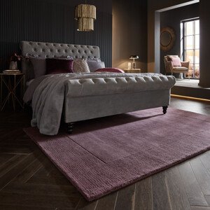 Kusový ručně tkaný koberec Tuscany Textured Wool Border Purple - 160x230 cm Flair Rugs koberce