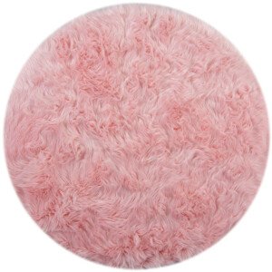 AKCE: 120x120 (průměr) kruh cm Kusový koberec Faux Fur Sheepskin Pink kruh - 120x120 (průměr) kruh cm Flair Rugs koberce