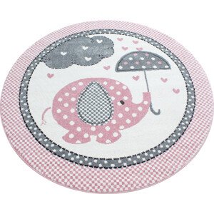 AKCE: 160x160 (průměr) kruh cm Dětský kusový koberec Kids 570 pink kruh - 160x160 (průměr) kruh cm Ayyildiz koberce