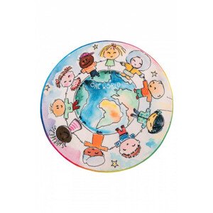 AKCE: 80x80 (průměr) kruh cm Dětský kusový koberec Juno 477 World Map kruh - 80x80 (průměr) kruh cm Obsession koberce