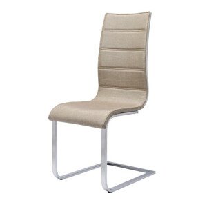 ATAN Jídelní židle K104 Béžová látka/překližka bílá - II.jakost