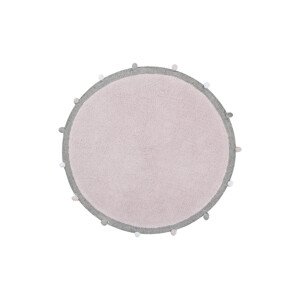 Lorena Canals Pro zvířata: pratelný koberec Bubbly Soft šedá, růžová 120x120 (průměr) kruh