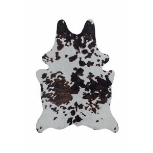 Flair Rugs Kusový koberec Faux Animal Cow Print bílá, černá 155x190 tvar kožešiny