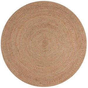 Flair Rugs Kusový koberec Capri Jute Natural/Coral kruh 180x180 (průměr) kruh